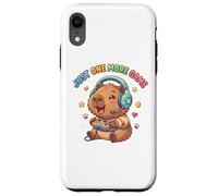 Video Gaming Just One More Game Gaming Rodents Capybara Coque pour iPhone XR
