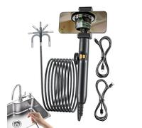 Video Inspection - Waterproof Snake Camera, Industrial Borescope Tool, Long Flexible Probe, Adjustable LED Illumination, HVAC System Electrical Equipment, 50ft Semi Rigid Cable Waterproof Design