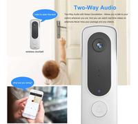 Vidéo sans fil T��caméra de sonnette avec Chime capteur CMOS 480p HD 2 voies audio infrarouge vision nocturne Alerte en temps réel Cloud Storage IP65 étanche 2,4 g WiFi