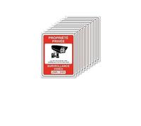 Vidéo surveillance panneau - Panneaux de sécurité Plaque Alarme propriété privée - Signalétique en plastique 20x15cm (10)