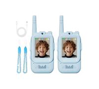 Video Walkie Talkie pour Enfant, 2 Pack Video Walkie Talkies, avec Écran Et Modulateur De Voix, Interphone sans Fil, pour Garçons, Filles, Enfant, Jeux en Famille, Camping, Noël, Anniversaire