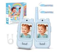 Video Walkie Talkies for Kids, 2 Pack Rechargeable Kids Walkie Talkies with Video for Boys Girls Indoor Outdoor Play, Long Range Toys Gifts for 3-12 Year Old Boys and Girls Birthday Presents