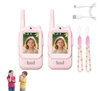 Video Walkie Talkies for Kids, Camera Walkies Talkie, Rechargeable Walkie Talkies with Camera & Voice Changer, Ideal for Indoor Outdoor Play (Pink*1SET)