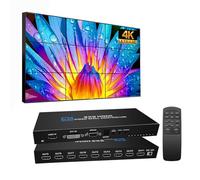 Video Wall Controller 3x3 HDMI Video Image Processor, Support 3840x2160/30HZ HDMI Entrée & DVI, 9-Screen Splicing TV Wall Controller, Support 180 Degré Rotation 3x3 3x2 2x2 3x1 1x4 2x3 4x2 2x4 2x4 F