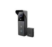 Nedis Sonnette vidéo Wi‑Fi WIFICDP21BK – Caméra 3MP 1296p – Batterie 4400 mAh – Carillon USB – Noir