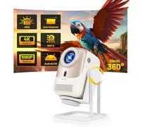 Videoprojecteur 1080P 4K Supportée - Projecteur Portable avec Android OS, WiFi 6 BT 5.2, 450ASIN, Auto Focus/Keystone, 360°Rotating, Projecteur Video Compatible avec PS4/5/Switch/iOS/Android/HDMI/USB