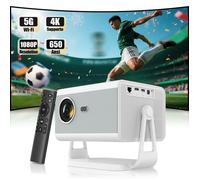 Videoprojecteur 1080P avec Android TV 11 ,Mini Projecteur Portable 650 ANSI,Rotatif à 360°, WiFi6 BT5, Auto Focus/Keystone,Blanc