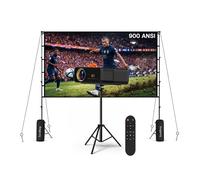 Vidéoprojecteur 1080P Full HD WiFi & Bluetooth avec Écran 100 Pouces & Support - 900 ANSI, Compatible 4K, Correction Keystone Automatique - pour HDMI, USB, iOS & Android - par MMOBIEL