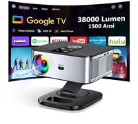Videoprojecteur【1500 ANSI/Google TV/Netflix Officiel】 Projecteur 4K Supporté Auto Focus, Google Play Contrôle Vocal, Projector WiFi6 Bluetooth5.2, Retroprojecteur 38000 Lumen Home Cinéma