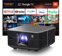 Videoprojecteur 1600 ANSI avec Son JBL, Yaber K3 Projecteur Video Google TV, 30W Haut-Parleurs, WiFi6 Bluetooth Retroprojecteur Auto Focus/Keystone, évitement d'objets et Adaptation à l'écran(Gris)