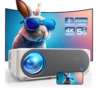 Vidéoprojecteur, 20000 Lumens 4K Supporte Retroprojecteur, AKIYO O8 Projecteur Native 1080P WiFi6 Bluetooth 5.2, 300'' Home Cinéma Compatible avec iOS/Android/PC/HDMI/USB/Fire Stick/PS5