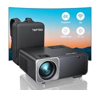 Vidéoprojecteur, 30000 Lumens 5G WiFi Bluetooth Videoprojecteur 4K Supporté, TOPTRO Native 1080P Projecteur Correction 4P/4D Zoom 50%,Rétroprojecteur 400'' Home Cinéma Compatible pour iOS/Android/PS5