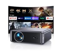 Videoprojecteur 4K 1000ANSI Compatible avec Netflix Dolby Audio Vidéoprojecteur FHD 1080P Auto Focus AutoKeystone Projecteur Video WiFi6 Bluetooth Bidirectionnel HDMI Videoprojecteur Home Cinéma