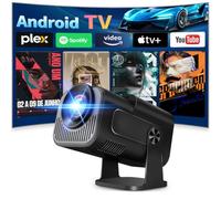 Vidéoprojecteur 4K 1080P 2026 Upgraded Mini Projecteur avec WiFi 6 et Bluetooth 5.2 Projecteur Trapézoïdale Automatique, 270° RotationSupporte Blanc