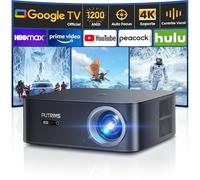【1200 ANSI/Google TV】 Vidéoprojecteur 4K Netflix Officiel, Auto Focus/Keystone Projecteur 4K WiFi6 Bluetooth Full HD 1080P, Contrôle Vocal, Zoom 50% Projecteur Vidéo de Jour Home Cinéma/PPT/Extérieur