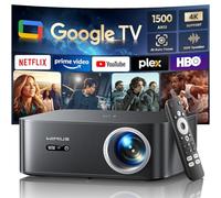 Vidéoprojecteur 4K【1600 ANSI/Google TV/Disney+/Netflix Ready】 WiMiUS Projecteur 4K Auto Focus/Keystone WiFi6 Bluetooth FHD 1080P Natif, Contrôle Vocal, Rétroprojecteur 350'' Zoom 50% Home Cinéma HDMI