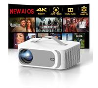 Videoprojecteur 4K【App Intégrée/1600 ANSI/Auto Focus/Keystone】 Dolby Audio 1080P Natif Projecteur Video, avec HDMI eARC, WiFi6, Bluetooth Lisowod Retroprojecteur Portable pour Home Cinéma