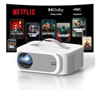 Videoprojecteur 4K【App Intégrée/Dolby Audio】 1080P Natif 36000Lux Projecteur Video, avec Movin, 4D/4P Keystone, Focus Électrique, WiFi6, Bluetooth Lisowod Retroprojecteur Portable pour Home Cinéma