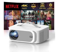 Videoprojecteur 4K【Netflix Certifié/Dolby Audio】1080P Natif 30000Lux Projecteur Video, avec MOVIN, 4D/4P Keystone, Focus Électrique, WiFi6, Bluetooth Lisowod Retroprojecteur Portable pour Home Cinéma