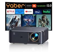 Vidéoprojecteur 4K avec Android TV 11.0, Son par JBL, Dolby Audio, NFC, autofocus, Correction Automatique du trapèze, WiFi6, Bluetooth, YABER K2s 1080P Full HD, Home Cinéma, 700 ISO Lumens