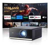 Videoprojecteur 4K【Google TV/Netflix Officiel/1100 ANSI】 Auto Focus/Keystone Projecteur Video, WiFi Bluetooth Videoprojecteur Portable, Wanbo FHD 1080P Natif Retroprojecteur pour Home Cinéma