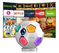 Vidéoprojecteur 4K【Karaoké Multimédia et Apps intégrée /1000 ANSI/Auto Focus】 Projecteur Vidéo VGKE 4K FHD 1080p, Rétroprojecteur Portable WiFi 6, Bluetooth 5.4, Home Cinéma/Extérieur/PS5