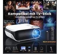 Vidéoprojecteur 4K Mini 20000 Lux - Bluetooth 5.1, 1080P Full HD - Home Cinéma jusqu'à 180'' - Idéal pour Extérieur et Maison