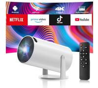 Vidéoprojecteur 4K Mini Projecteur Portable Android 11 avec BT 5.0 et WiFi 6, projecteur Video avec Auto Keystone, 220° Rotation retroprojecteur Compatible avec USB/PS/HDMI/TV Stick