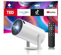 Vidéoprojecteur 4K Mini Projecteur Portable Android 11 avec BT 5.0 et WiFi 6, projecteur Video avec Auto Keystone, 220° Rotation retroprojecteur Compatible avec USB/PS/HDMI/TV Stick