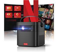 Videoprojecteur 4K,Mini Projecteur With 15,000Mah Battery,Google Tv 11.0,Wifi 6 Et Bluetooth,Portable Retroprojecteur 450Lumens Ansi,2X10W Haut-Parleurs,Auto Focus/Keystone Pour Ios/Android
