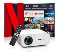Vidéoprojecteur 4K 【Netflix Certifié/Auto Focus】Auto Keystone Rétroprojecteur WiFi Bluetooth, 26000 Lumen Full HD 1080P Projecteur Vidéo, Smart Projecteur utilisation en un clic de Netflix/Youtube/D+