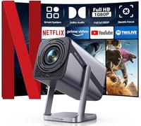 Vidéoprojecteur 4K【Netflix Officiel/Dolby】 28000 Lumens Projecteur 4K Auto Keystone Courte Focal WiFi Bluetooth FHD 1080P, Projecteur Portable WiFi6 Rotatif 360° Zoom 50% RétroProjecteur Home Cinéma
