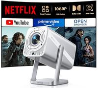 Vidéoprojecteur 4K【Netflix Officiel/Dolby/Auto Focus】 800 ANSI Projecteur Courte Focale Bluetooth FHD 1080P, Videoprojecteur Portable WiFi6 Rotatif 360° Zoom 50% Mini RétroProjecteur 4k Home Cinéma