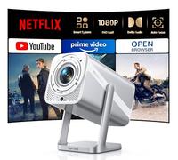 Vidéoprojecteur 4K【Netflix Officiel/Dolby/Auto Keystone】800 ANSI Videoprojecteur Courte Focale Bluetooth FHD 1080P, Projecteur Portable WiFi6 Rotatif 360° Zoom 50% Mini RétroProjecteur 4k Home Cinéma