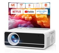 Vidéoprojecteur 4K【Netflix Officiel/Full HD 1080P】 15000 Lumens Projecteur Auto Keystone/Électrique Focus WiFi6 Bluetooth, AKATUO Smart Portable Rétroprojecteur 4K Home Cinéma pour Phone/TV Stick/PS5
