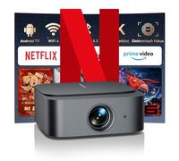 Vidéoprojecteur 4K 【Official Netflix & Remote Focus/Correction trapézoïdale】 25000 lumens Vidéoprojecteur 4K Home Cinéma pris en charge, WiFi Bluetooth Smart Projecteur Full HD 1080P, Vidéoprojecteur