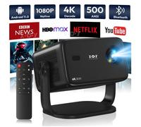 Vidéoprojecteur 4K Supporté Auto Focus Keystone - 18000 Lumens, 1080P Full HD Android 11, 2.4G/5G WiFi Bluetooth5.0 Projecteur