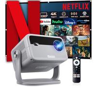 Videoprojecteur 4k【Ufficiale Netflix & Auto Focus】 Futuzen Rotatif à 360° Full HD 1080P Natif Projecteur Video 600 ANSI Auto Keystone, WiFi 6 Bluetooth Controllo Vocale Smart Home Outdoor Projecteur