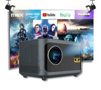 Vidéoprojecteur 4K /WiFi 6 / BT 5.4 Android 13 TV & [App intégrée] Focus Automatique,Full HD 1080P, Haut-Parleurs HiFi, Courte Focale, Compatible HDMI/TV Stick/Gaming