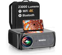 Vidéoprojecteur 4K WiFi Bluetooth 32000 Lumens Full HD 1080P, Projecteur 4K WiFi6 Bluetooth Supporté Correction 4P/4D Zoom RétroProjecteur 350'' Home Cinéma pour iOS/Android/PS5 HDMI AV USB