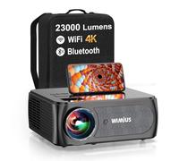 Vidéoprojecteur 4K WiFi Bluetooth 28000 Lumens Full HD 1080P, WiMiUS Projecteur 4K WiFi6 Bluetooth Supporté Correction 4P/4D Zoom RétroProjecteur 350'' Home Cinéma pour iOS/Android/PS5 HDMI AV USB