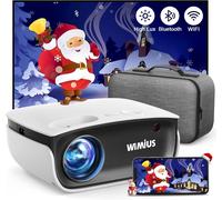Vidéoprojecteur 8000 Lumens Mini Wifi Bluetooth 1080P Full Hd 4K Vidéoprojecteur Home Cinéma Zoom -50% Compatible Avec Tv Stick,Pc,Tv Box