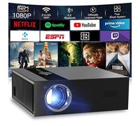 Videoprojecteur 8K Intelligent avec Apps Intégrées, 1080P Natif, Supporte 4K, Autofocus Élec, Correction Trapezoidale Auto, WIFI6 & Bluetooth 5.2, Connectable à Android, iOS, Console, Laptop.