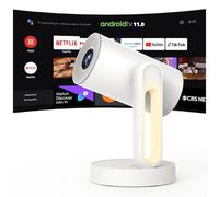 Videoprojecteur Android TV 11.0, ETOE Starfish Projecteur Portable Auto Keystone WiFi Bluetooth FHD 1080P, Rotatif 140°, Veilleuse Tactile/300ANSI RétroProjecteur Home Cinéma
