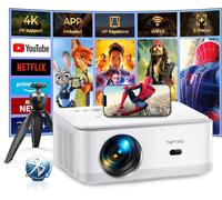 Vidéoprojecteur¿App Intégrée&Auto Keystone¿30000 Lumens Focus Électrique Wifi 6 Bluetooth Video Projecteur 4K Supporté, 1080P Full Hd Rétroprojecteur Portable, 50% Zoom Avec Trépied Home Cinéma