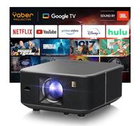 Videoprojecteur 1600 ANSI avec Son JBL, Yaber K3 Projecteur Video Google TV, 30W Haut-Parleurs, WiFi6 Bluetooth Retroprojecteur Auto Focus/Keystone, évitement d'objets et Adaptation à l'écran(Gris)