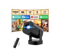 Vidéoprojecteur avec WiFi 6 et Bluetooth 5.4 Supporte Ultra HD 4K 1080P | projecteur Auto Keystone Rotation 180° Avec éclairage ciel étoilé Compatibile avec HDMI/TV Stick/Memory Stick/Laptop, Noir