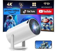 Videoprojecteur avec WiFi 6 et Bluetooth 5, Mini Projecteur Supporte 4K 1080P Auto Keystone Rotation, Apps intégrées, 270° Compatibile avec HDMI/Phone/TV Stick/Laptop