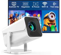 Vidéoprojecteur Avec Wifi Bluetooth, Focus Électrique Mini Projecteur Portable 1080P Supporté, Rétroprojecteur Auto Keystone, 270° Rotation Compatible Avec Tv Stick, Hdmi, Usb [App Intégrée]