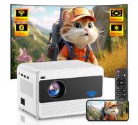 Vidéoprojecteur Bluetooth WiFi 5G, Projecteur Portable 16000L FHD 1080P, Mini Rétroprojecteur POYBPCY pour Home Cinéma, Zoom 50%, Compatible Smartphone/Ordinateur/Clé TV/USB/Interface HD